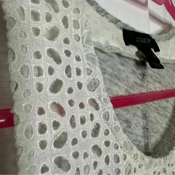 J. Crew Tank Top Lace Grey & White  Size Extra Small - Picture 4 of 16